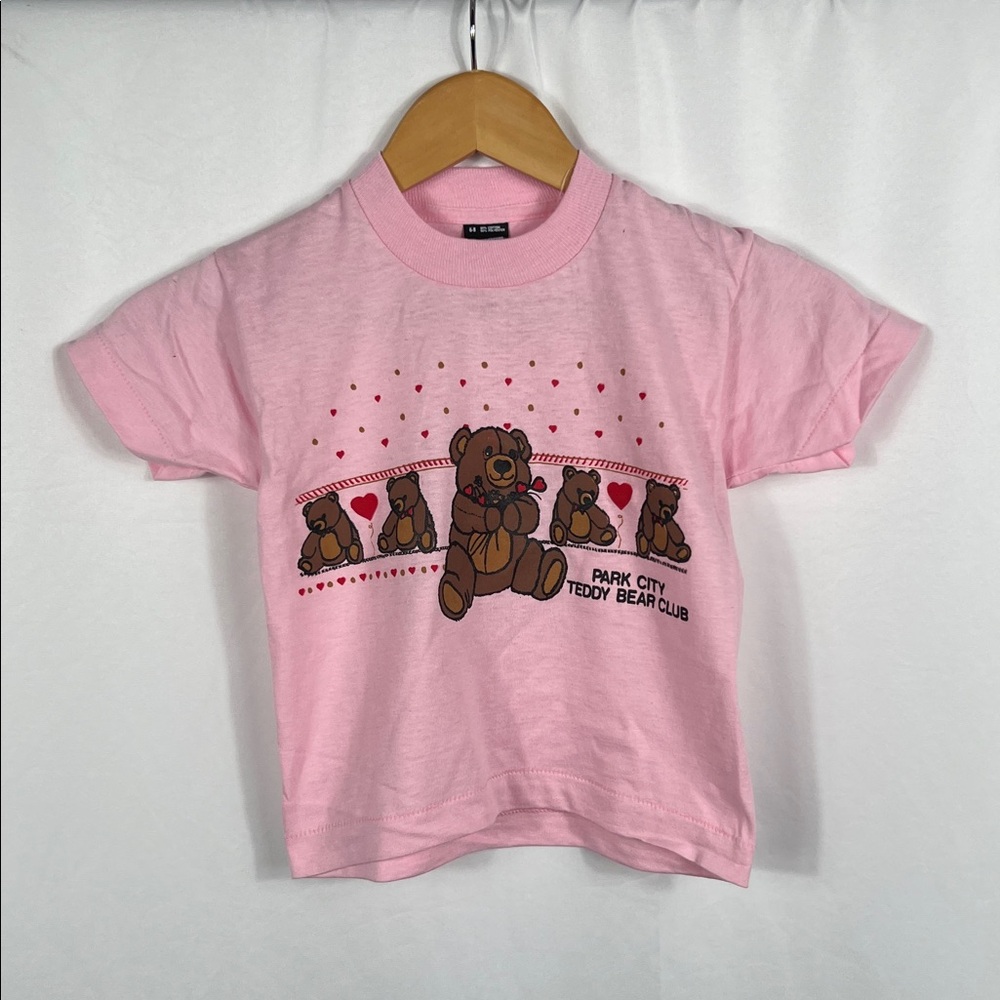Vintage 90’s Screen Starts Girls Park City Tee Shirt Size 6-8 Pink Short Sleeve